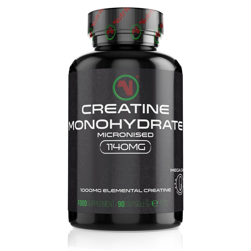 Creatine Monohydrate Mega Capsules – Pre Workout & Post Workout Supplement for Muscle Performance & Recovery – 1000mg Elemental Creatine Per Capsule – 3 Capsules Per Day (Mega Caps x 90)