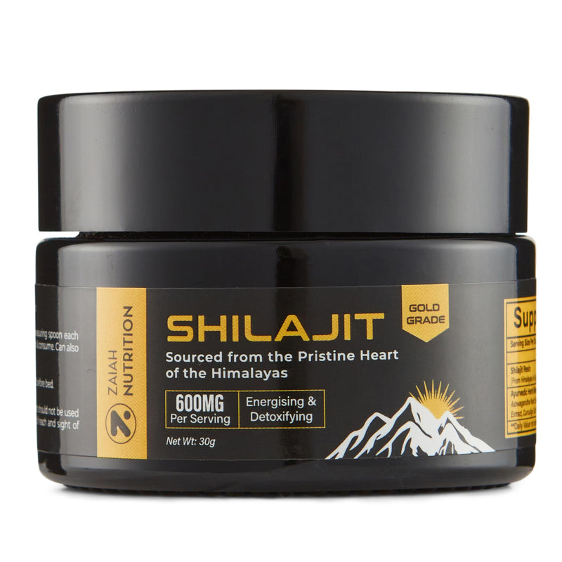 Shilajit Resin Pure Himalayan Gold Grade 30g – Authentic Ayurvedic Herbal Blend, Rich in Fulvic Acid & 85+ Trace Minerals – Lab Tested for Heavy Metals, Energy & Immunity Support – Zaiah Nutrition