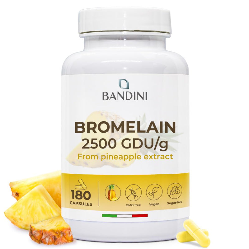 Bandini® Bromelain 180 Capsules 1000mg | 2500GDU High Strength Digestive Enzyme Supplement | 180 Vegan Capsules