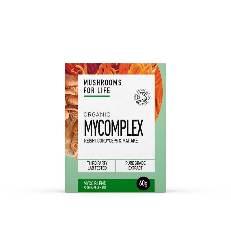Organic Mycomplex Mushroom Super Blend| 60 Caps or 60g Powder - Cordyceps, Reishi and Maitake - Mushroom Superfood Supplement - Pure Grade Extracts, No Binders (60 Caps)