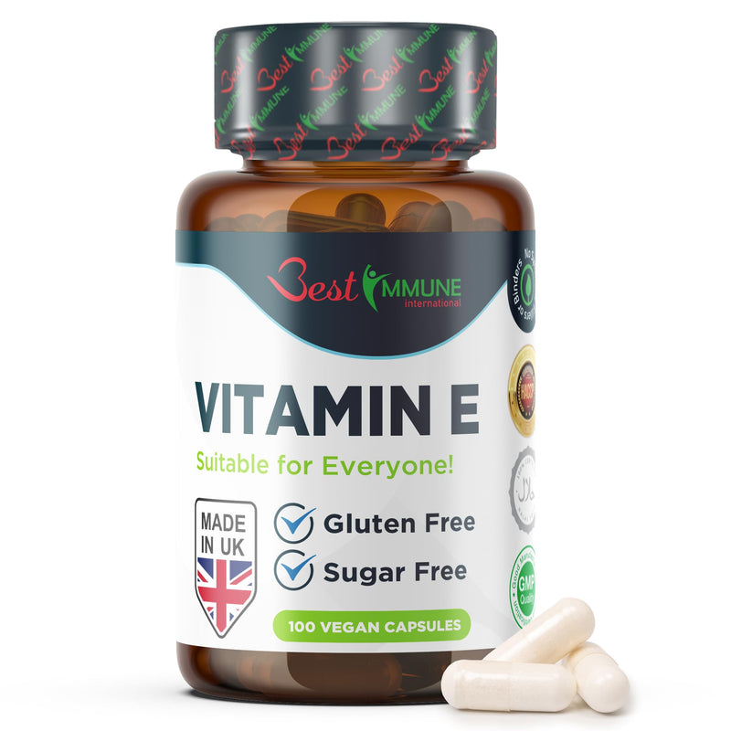Best Immune, 100% Vitamin E 500iu Improved Formula 100 Vegan Capsules Highest bioavailability 100 count (Pack of 1)