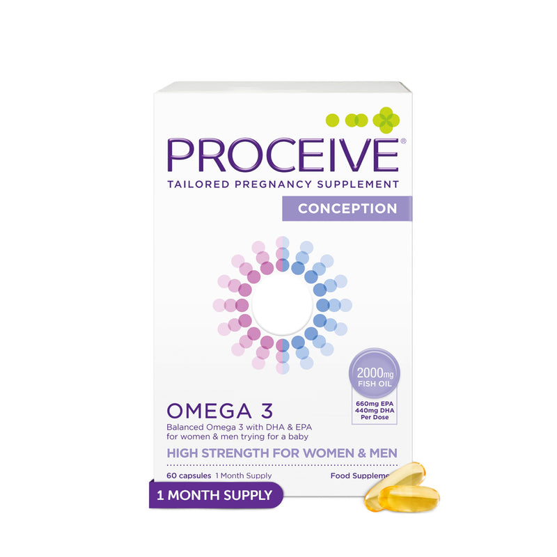 Proceive Omega 3 Conception for Men & Women Trying for a Baby - EPA & DHA High Strength Pure Fish Oil Tablets - 60 Capsules - 2000mg Fish Oil per Dose - Sustainably Sourced, No PCBs, No Heavy Metals Omega 3 Conception: Men & Women (60 Capsules)