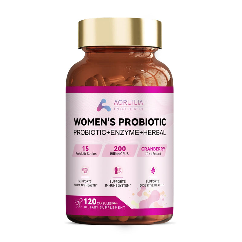 26-in-1 Probiotics for Women with 200 Billion CFUs 15 Strains, Digestive Enzymes & Cranberry Extract, Natural Prebiotics Vaginal Probiotics for Gut Health, Urinary, Immune, Digestion - 120 Vegan Caps