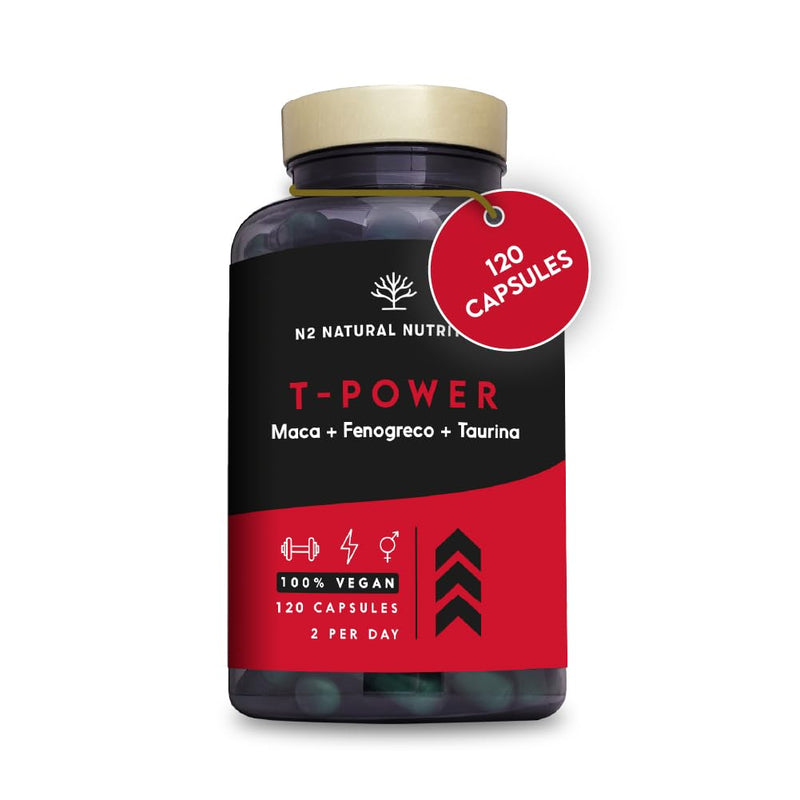 Testosterone Booster Complex for Men with Fenugreek, L-Taurine Maca Gingseng, Zinc, L-Taurine, Black Pepper. Mood Stimulant, Endurance, Energy. Pre Workout. 120 Capsules. Vegan. N2 Natural Nutrition 120 count (Pack of 1)