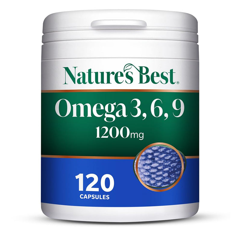 Nature's Best Omega 3, 6, 9 with Vitamin D3-1-2 Daily - UK Made - 120 Capsules (3+ Months' Supply)