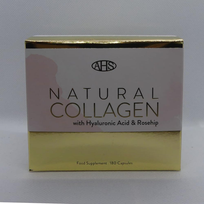 AHS Natural Collagen - Pack of 180 Capsules with Hyaluronic Acid and Rose Hip