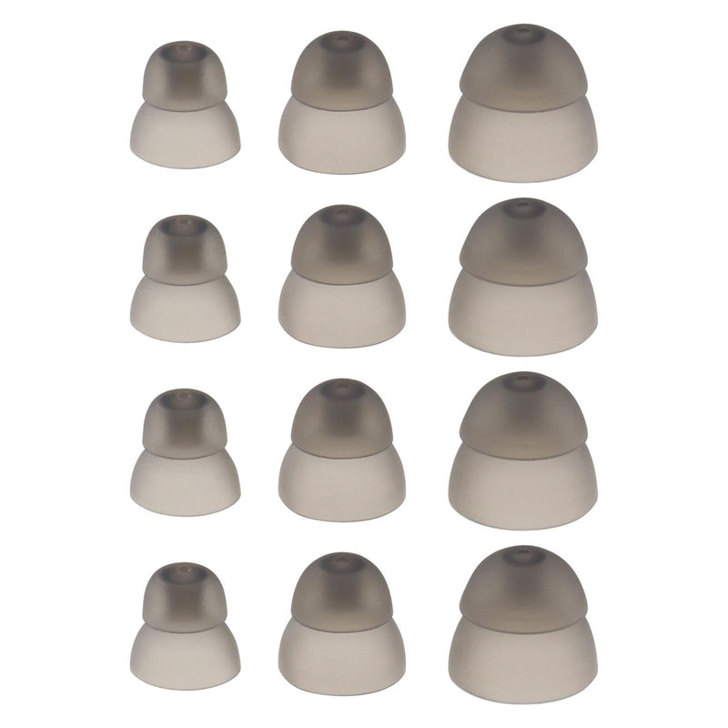 EMSea 6 Pairs Black Hearing Aid Domes Soft Silicone Double Layer Audiphone Ear Tips Replacements Earbud Audiphone Closed Domes Small & Medium & Large