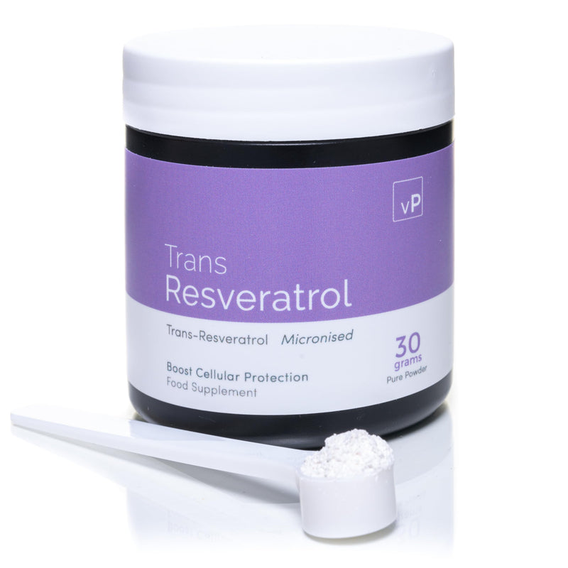 vP Vitality Pro Trans Resveratrol Micronised Powder 30 Grams - Third Party Tested Over 99% Purity - Natural Pure Trans Resveratrol Supplement 30g - Vitality Pro | Third Party Tested, Over 99% Purity, Natural Pure Trans Resveratrol Supplement 30 g