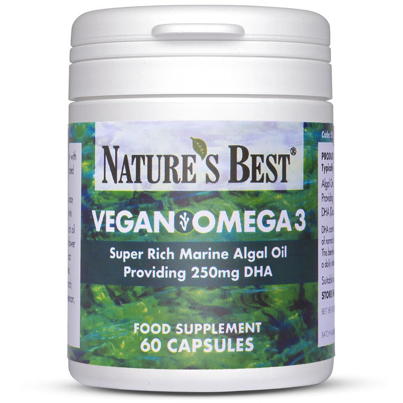 Pure Plant Power: Vegan Omega 3 Oil 625mg - 60 Vegan Capsules, 2-Month Supply | High-Strength DHA, 100% Sustainable, One-A-Day, Contributes to the Maintenance of Normal Vision & Brain Function