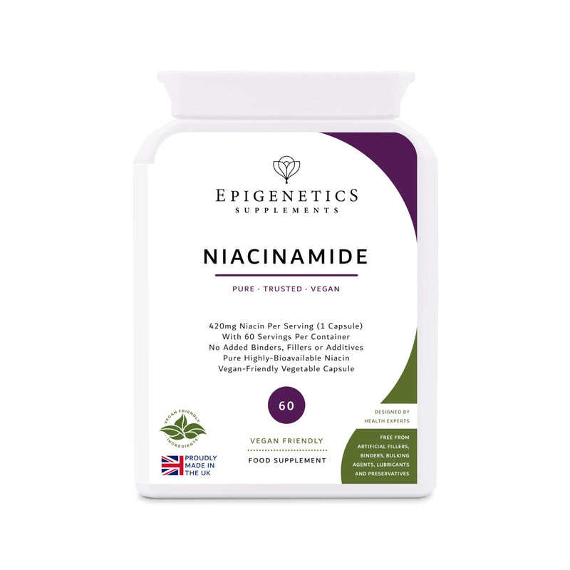 Niacinamide | 420mg Niacin (Vitamin B3 Niacinamide) | Normal Skin & Metabolism, Reduces Tiredness | 60 Vegan Friendly Capsules UK Made (2 Month Supply)