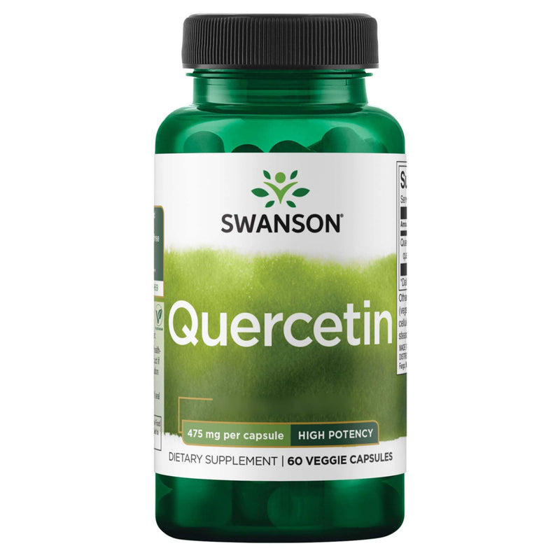 Swanson, High Potency Quercetin, 475mg, 60 Capsules, Vegan, Gluten-Free, SOYA-Free, GMO-Free