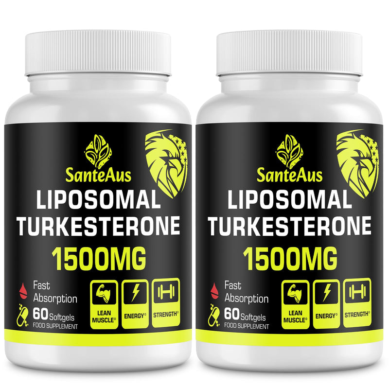 Liposomal Turkesterone Capsules 1500mg Supplement,Max Strength Ajuga Turkestanica Extract,Standardized to 20% Turkesterone,Optimal Absorption,Muscle Growth & Recovery,Gluten Free,Fillers Free,2 Pack 60 count (Pack of 2)