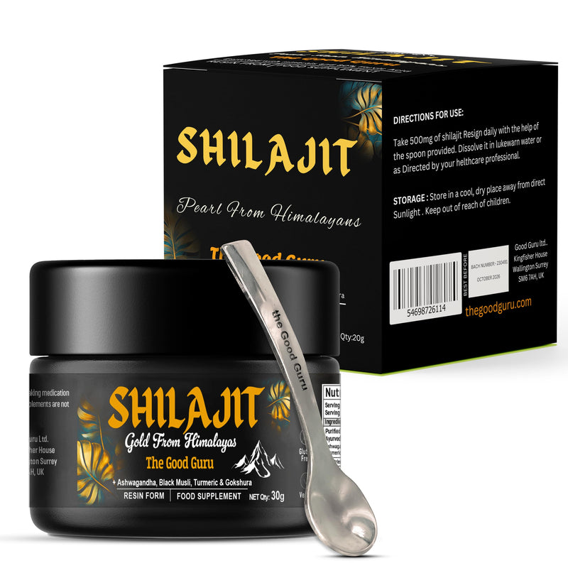Shilajit 30g | 500 mg -with Ashwagandha, Black Musli, Turmeric & Gokshura - Original Gold from Himalayan Shilajit |100% Pure Resin Shilajit Shilajit | Vegan-Friendly Gold Shilajit