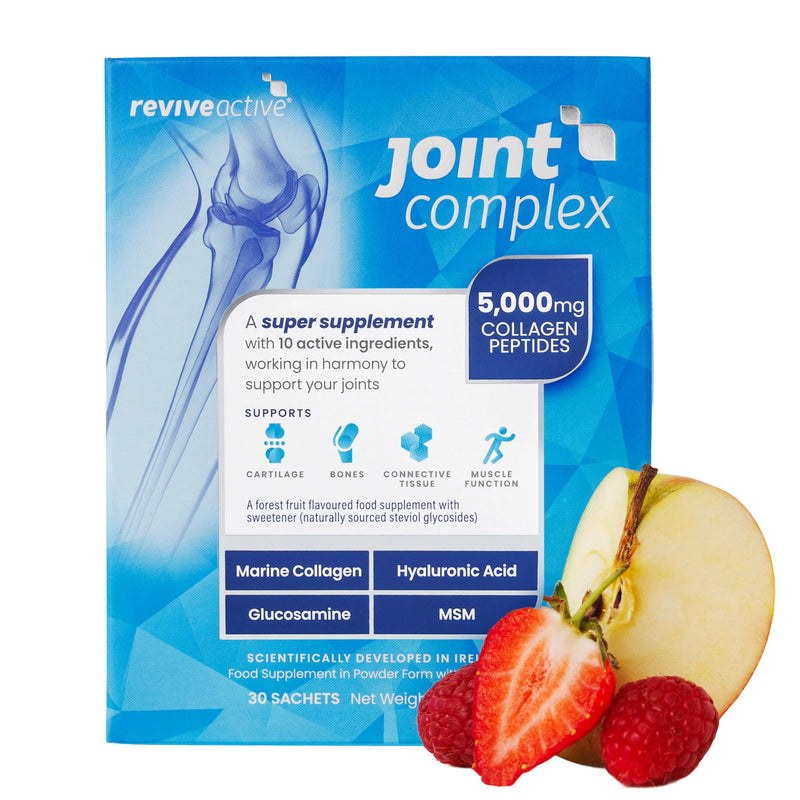Revive Active Joint Supplement Complex with Marine Collagen, Hyaluronic Acid, Glucosamine - A Daily Sachet - Contributes to The Support of Joints, Cartilage, Bones & Muscle Function - 30 Days Supply