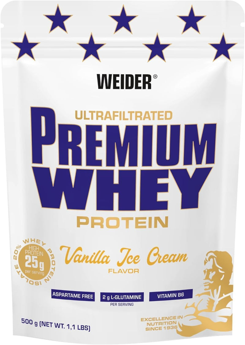 Weider Premium Whey, Vanilla Ice Cream - 500g 16 Portionen (1er Pack)