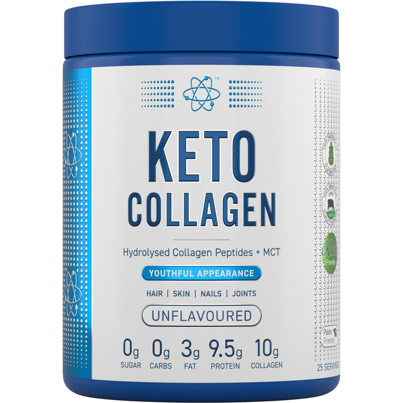 Applied Nutrition Keto Collagen Powder - Keto Collagen Protein with MCT, Ketogenic & Paleo Diet, Zero Sugar & Carbs, Healthy Skin, Hair, Nails (Unflavoured) (325g - 25 Servings) 25 Servings (Pack of 1)