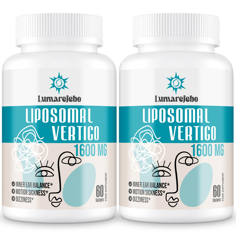Liposomal Vertigo Softgel 1600mg, Inner Ear Balance Supplement with Ginger & Ginkgo Extract, Motion Sickness & Dizziness Balance, 60 Softgels (Pack of 2) 60 count (Pack of 2)
