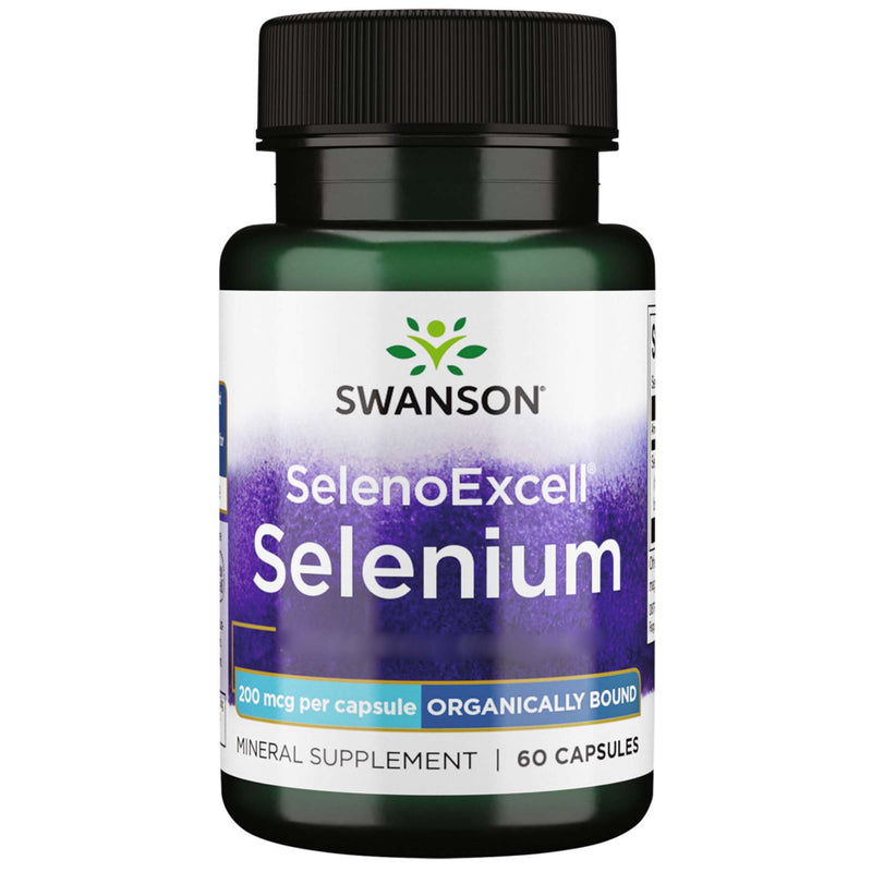 Swanson SelenoExcell Selenium, 200mcg, 60 Capsules, High-dose, Laboratory-Tested, Soy-Free, Gluten-Free, Non-GMO 60 count (Pack of 1)