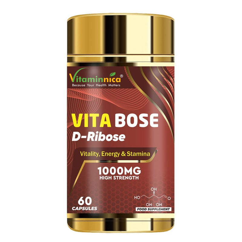 Vitaminnica Vita Bose D-Ribose Capsules - Premium for Energy & Muscle Recovery - 500mg Per Capsule | 60 Capsules