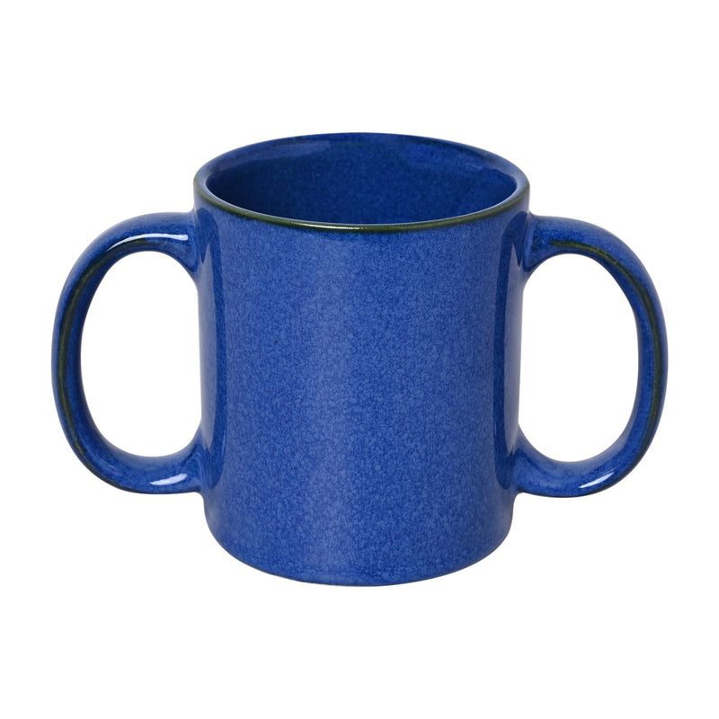 ANCIENTIMPEX Dual Handle Mug (Double Grip Mug) to Aid Tremors, Microwave Safe, 350 Ml Capacity (Elegant Blue)