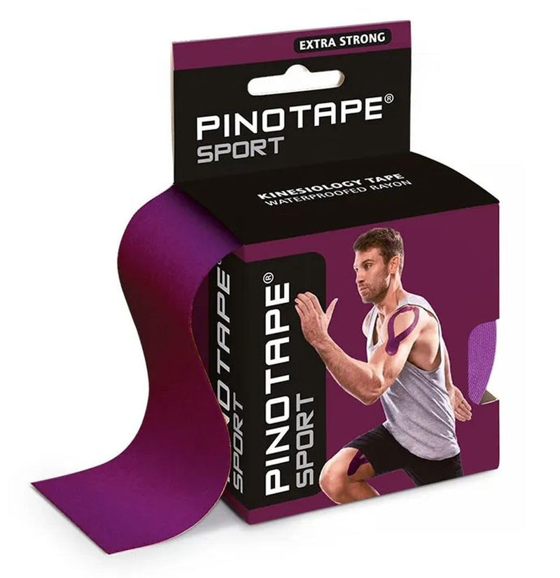 Pinotape Sports Kinesiology Tape, 5 m x 5 cm, Waterproof Kinesiotape, Extra Strong, High Quality, Elastic Therapy Tape for Sports and Therapy, Aubergine, Pack of 3