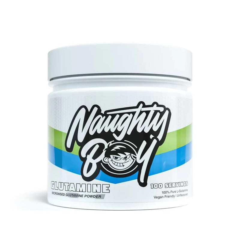 Naughty Boy L-Glutamine Powder, Micronised, Unflavoured and Vegan Friendly. Suitable for All Adults, 100 Servings.