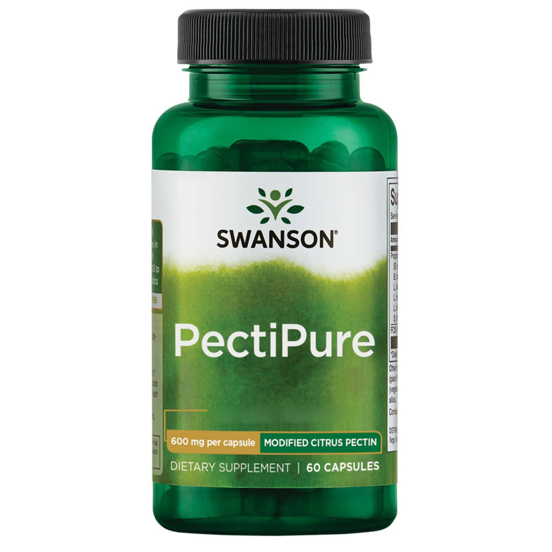 Swanson, PectiPure, Citrus Pectin, 600mg, 60 Capsules, Dietary Fibre, High-Dose, Lab-Tested, Soy-Free, Gluten-Free, GMO-Free