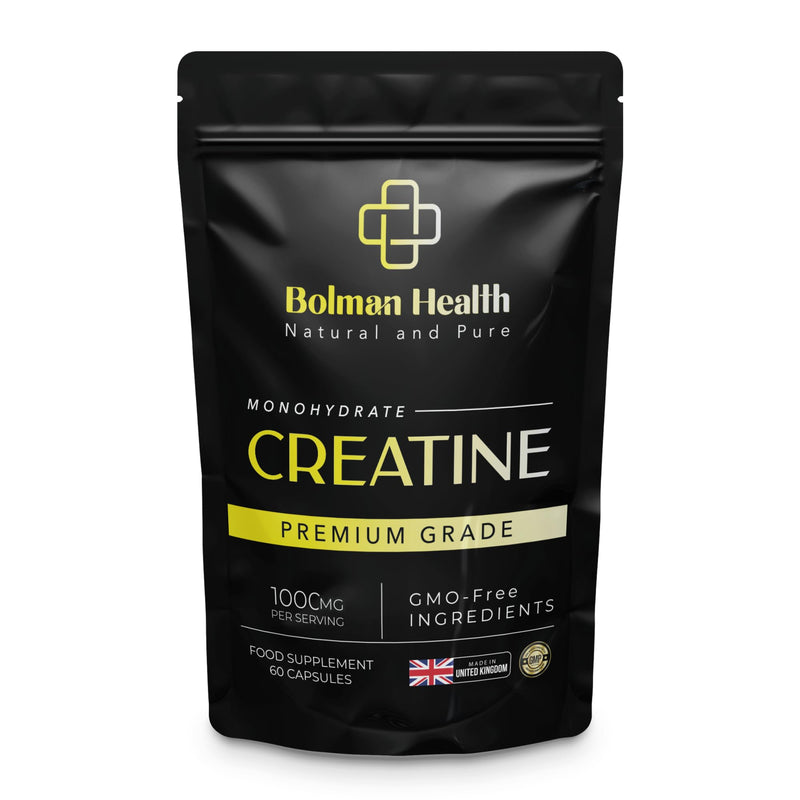 Creatine Monohydrate | 60 Capsules | 30 Day Supply | 1000mg Per Serving | Supports Muscle Strength & Performance | Pre & Post Workout Supplement for Men & Women | Vegan Capsules