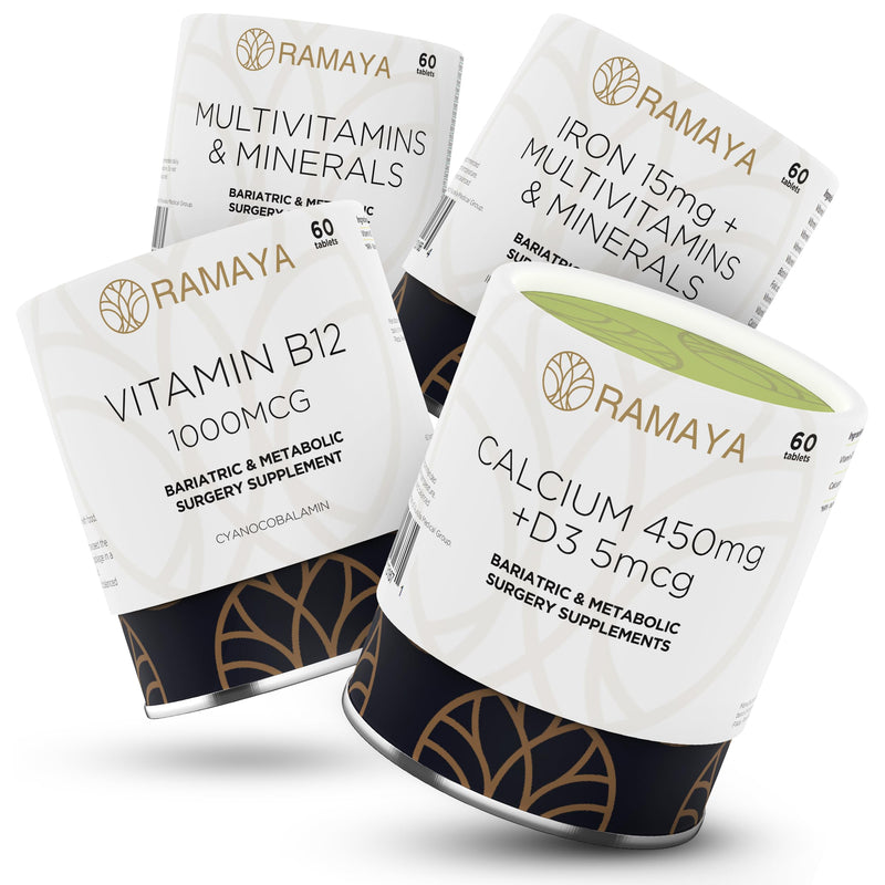 Bariatric Multivitamin Iron Calcium B12 & Minerals 1 PER Day for Gastric Sleeve Bypass Surgery Supplements 60 Tablets Each (2-Month Supply)