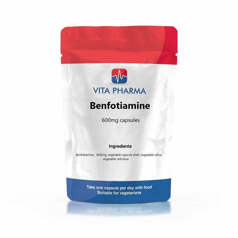 VITA PHARMA Benfotiamine 600mg 120 Capsules, Nerve Function, Energy & Metabolic Health, Circulatory & Cellular Health, Protect Cells from Oxidative Stress
