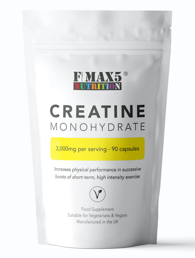 Creatine 3000mg (per Serving) - 90 Micronised Creatine Monohydrate 750mg Vegan Capsules - UK Made 90 count (Pack of 1)
