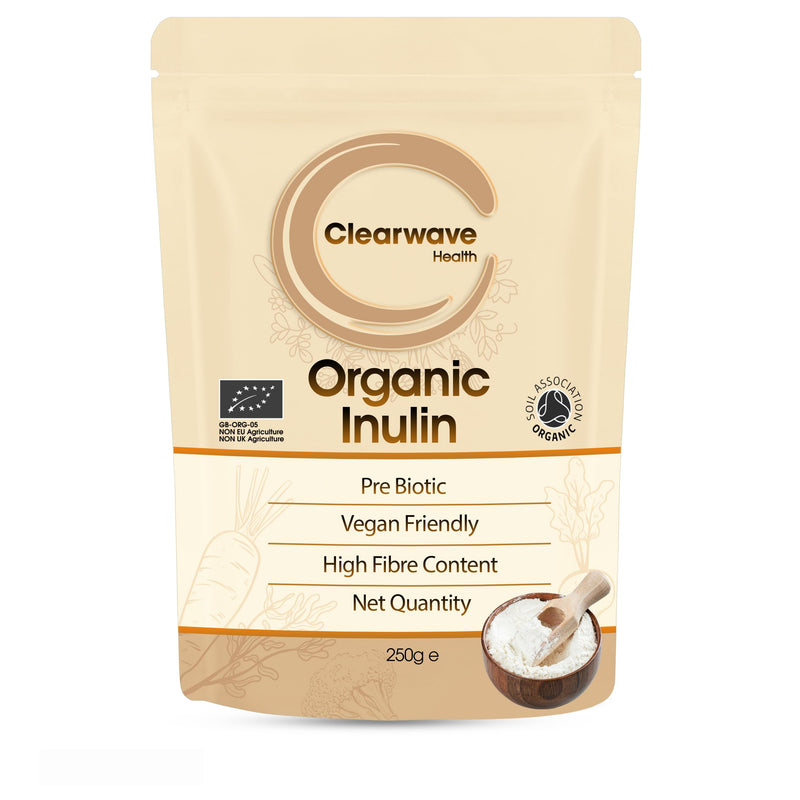 Organic Inulin Powder | 250g | Prebiotic Fiber Powder Supplement | Soluble Fibre Powder for Gut Health & Digestion | by Clearwave Health