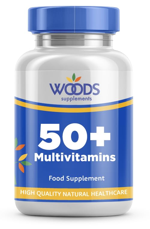 Woods Supplements - 50+ Multivitamins 90x Tablets Multi Vitamins for Men and Women 50 Plus with Minerals, Vitamins A, B, C, D, E, Folic Acid, Zinc, Selenium and Ginkgo Biloba 90