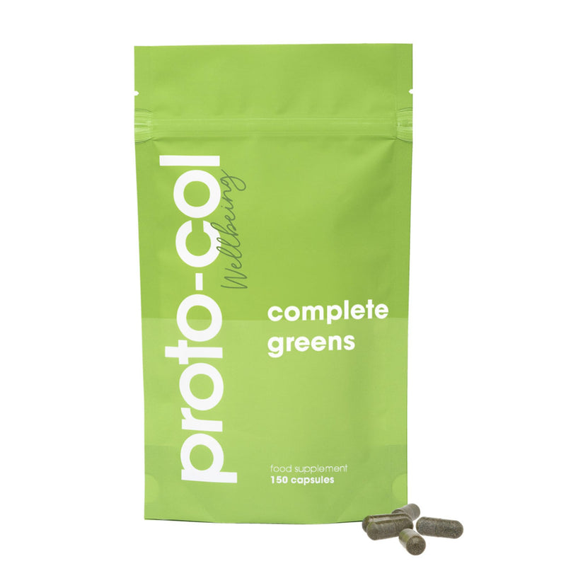 Proto-col Super Greens Capsules, Green Blend of 15 Organic Superfoods Ashwagandha, Spirulina & Chlorella, Removes Toxins & Boost Energy, Vegan Energy, Detox & Gut Health Supplement (150 Capsules)