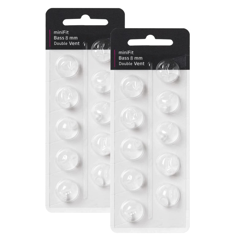 Hearing Aid Domes for Oticon Replacements,Oticon Minifit Double Vent Bass Domes (8 mm/2 Pack）,Universal Domes for Oticon Hearing Aid Supplies. 8MM DOUBLE VENT