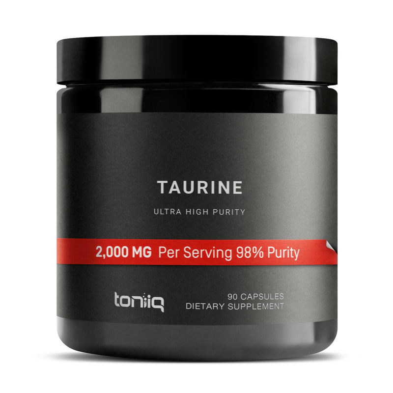 Toniiq 2000mg Taurine Supplement - High Purity Taurine Powder Capsules, 98%+ Pure, Third-Party Lab Tested - Potent, Non-GMO, Gluten-Free, Effective Formula 45 Optimal Servings Per Bottle