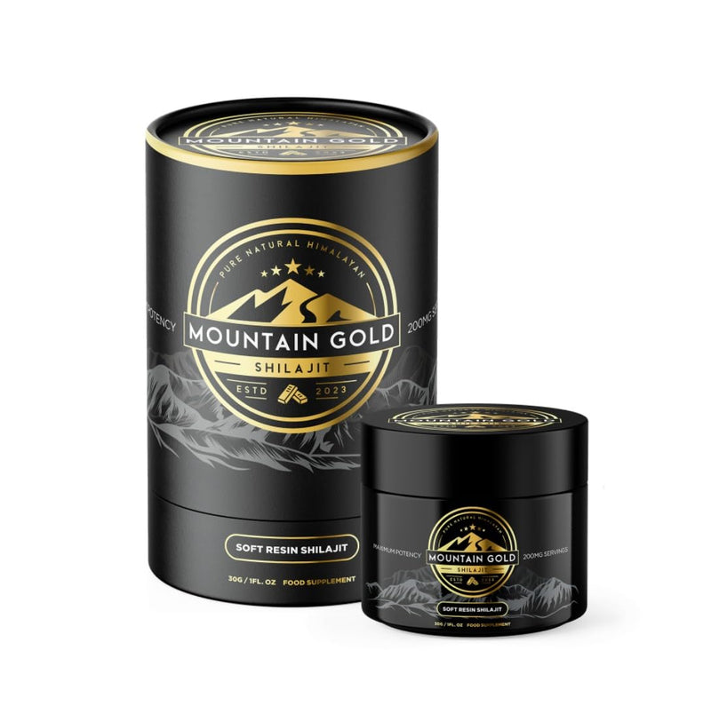 Mountain Gold Shilajit, Natural Himalayan Shilajit - 100% Pure, Rich in Fulvic Acid 77%, 84+ Trace Minerals, Lab Tested, 600mg Max Potency, Vegan 30 Grams