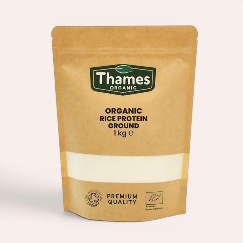 Thames Organic Organic Rice Protein Ground: Premium Plant-Based Protein for Health & Fitness Enthusiasts - Vegan-Friendly 1kg