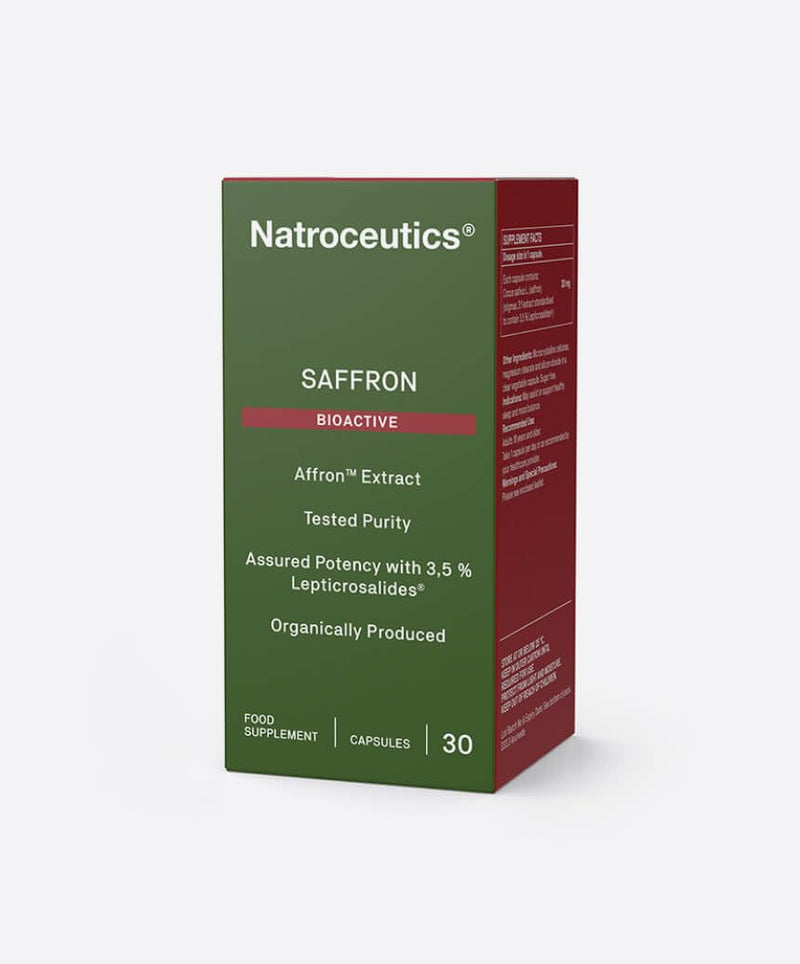 Saffron Bioactive 30 Vegan Capsules, Affron Extract, Tested Purity, Assured Content with 3.5% Lepticrosalides, Organically Produced