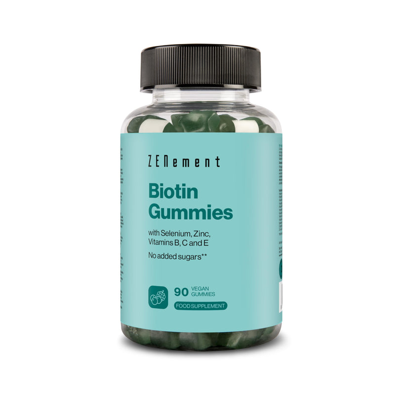 Biotin Gummies for Hair, Skin and Nails - No Added Sugar or Sweeteners - with Selenium, Zinc, and Vitamins A, C, E & B Complex - 90 Vegan Gummies - Mixed Berry Flavour – Zenement