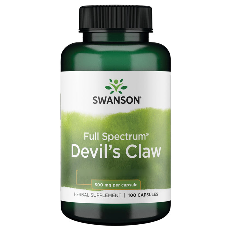 Swanson, Full Spectrum Devil's Claw, 500mg, High-Dose, 100 Capsules, SOYA-Free, Gluten-Free, GMO-Free 100 count (Pack of 1)