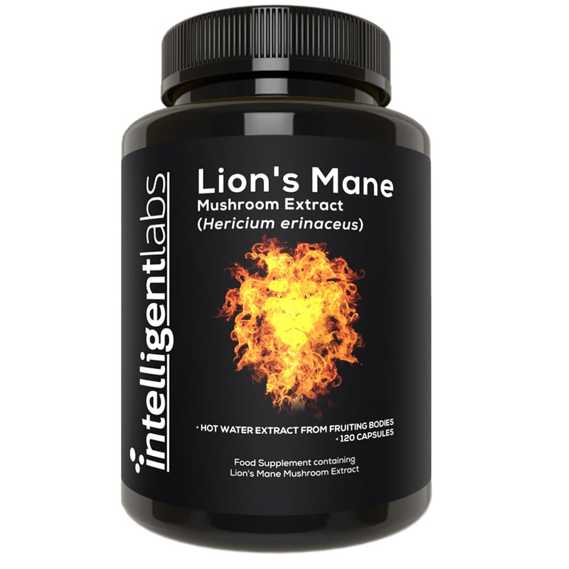 Intelligent Labs Lion’s Mane Mushroom Extract, from the Fruiting Bodies of Hericium Erinaceus, 1000mg per Serving, 120 Capsules, Mycelium and Grain-Free