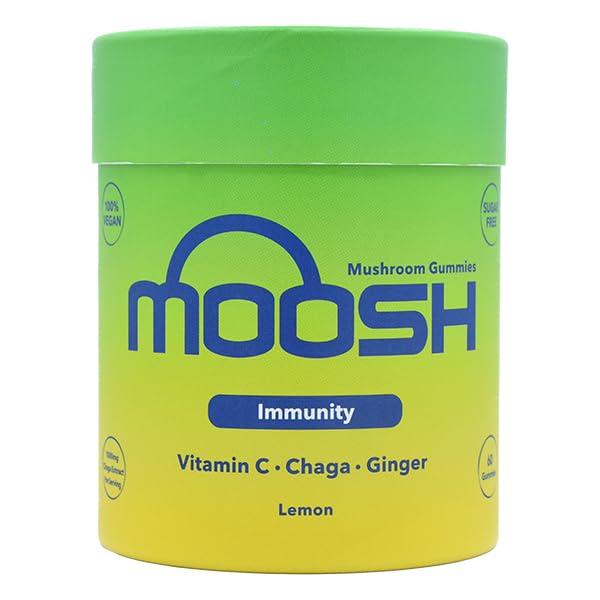 Moosh Mushroom Gummies 3000mg - 60 Gummies (Reishi, Lions Mane, Chaga, Coryceps) Sugar Free, 100% Vegan (Immunity (Chaga)) Immunity - Chaga