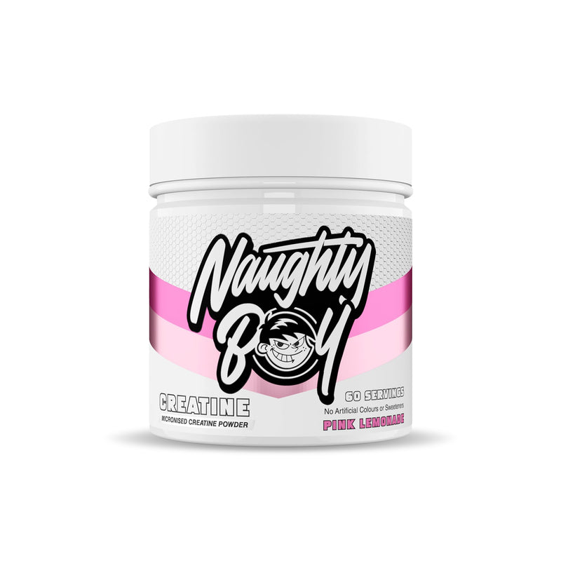 Naughty Boy Micronised Creatine Monohydrate Powder, Creatine Supplement for Strength, Power & Performance, Vegan Friendly, 300g, 60 Servings, Pink Lemonade