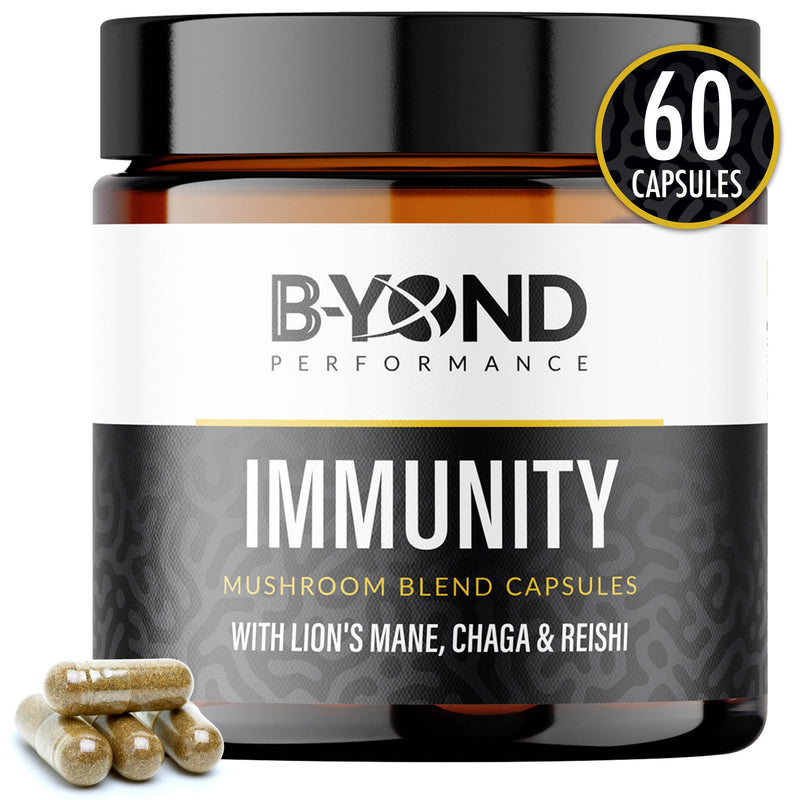 Mushroom Complex Supplements for Immune Support - Premium Lion’s Mane Mushroom Supplement Capsules with Chaga, Maitake & Reishi Mushroom - Supplement for Women & Men by B-Yond Performance, 60 Capsules