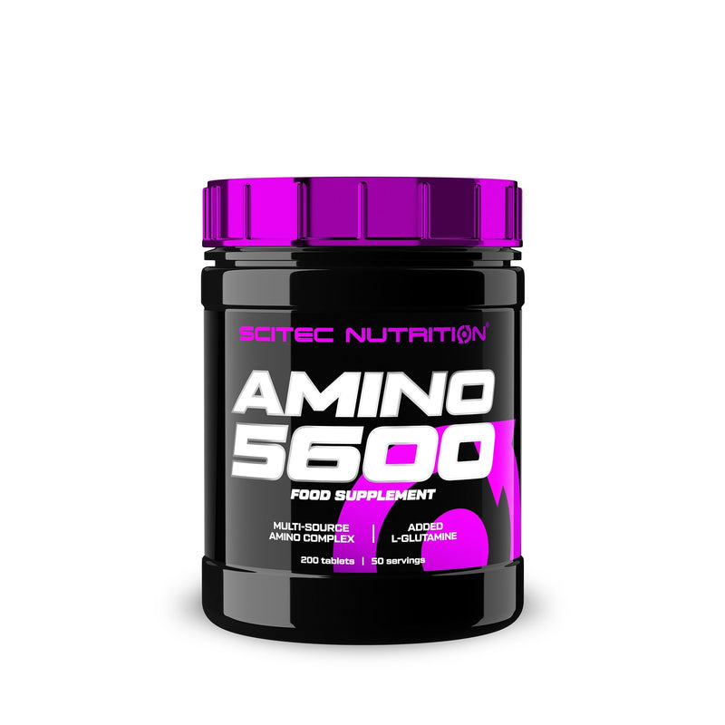 Scitec Nutrition Amino 5600 Tablets, Essential & BCAA Amino Acids with L-Glutamine, Support Muscle Recovery & Growth, Suitable for Men & Women, Whey Protein & Caseinate Formula, 200 Tablets 200 count (Pack of 1)