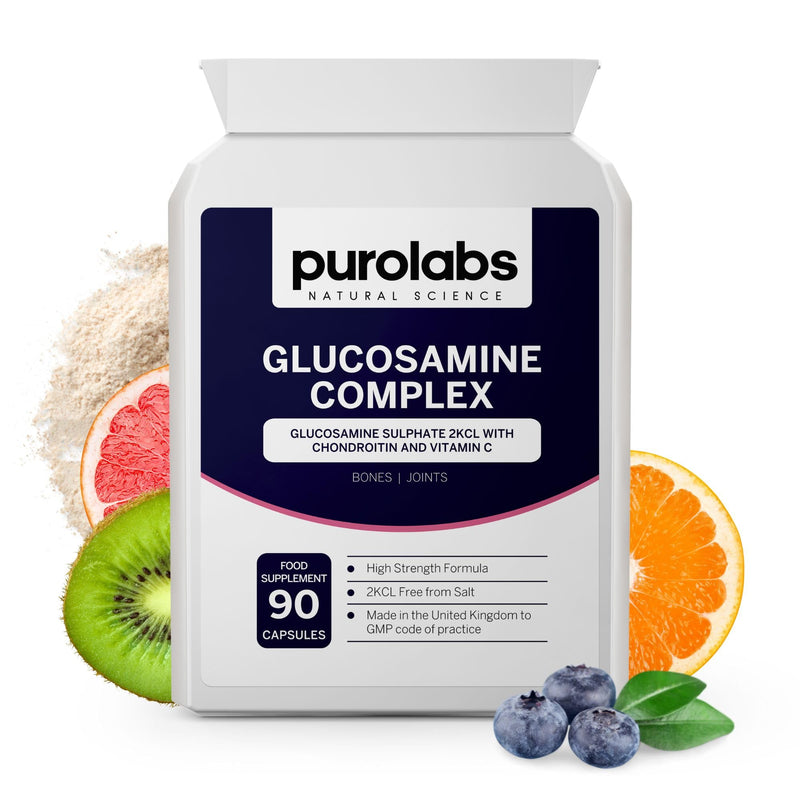 Purolabs Glucosamine Complex – High Strength Glucosamine & Chondroitin with Vitamin C – Advanced Joint Care Supplements for Women & Men to Support Mobility & Flexibility – 90 Capsules