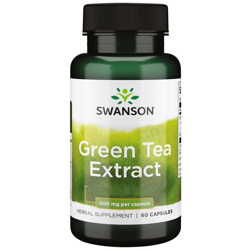 Swanson, Green Tea Extract, 500mg, 60 Capsules, High-Dose, SOYA-Free, Gluten-Free, GMO-Free 60 count (Pack of 1)
