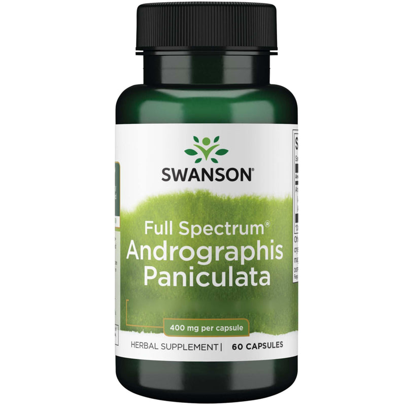 Swanson, Full Spectrum Andrographis Paniculata, 400mg, 60 Capsules, SOYA-Free, Gluten-Free, GMO-Free 60 count (Pack of 1)