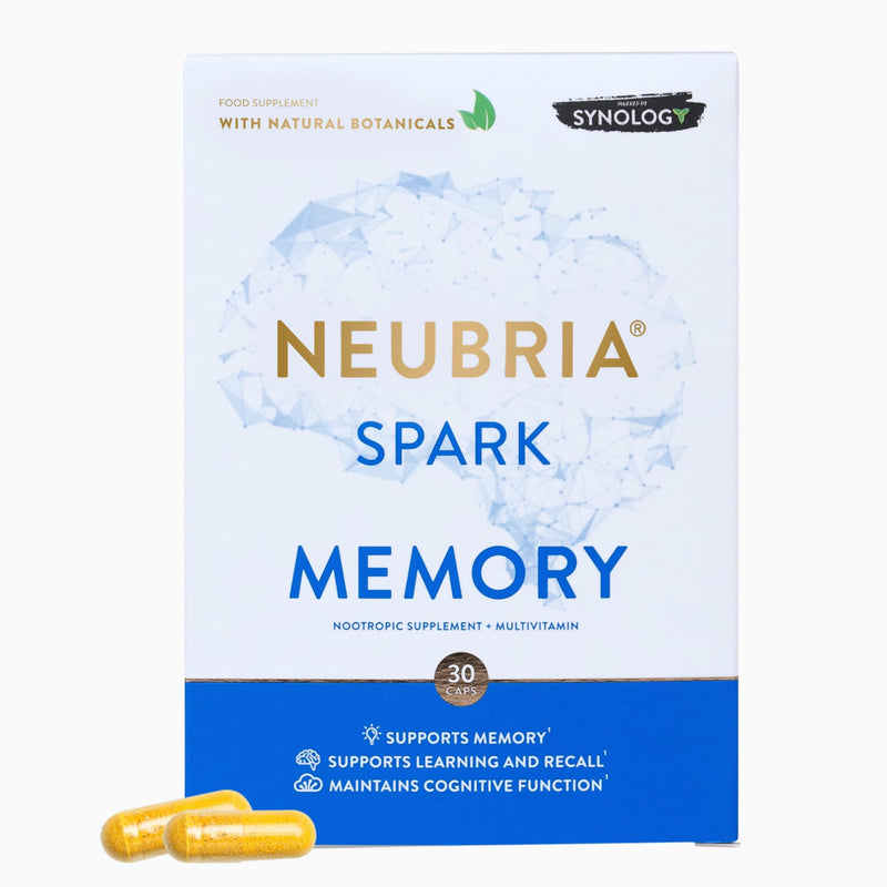 NEUBRIA Spark Memory Supplement – Multivitamin for Adults with Bacopa Monnieri, Ginkgo Biloba, Turmeric, Ashwagandha, CoQ10 & Citicoline – Nootropic Brain Support – 30 Capsules Spark - Memory 30 Tablets 30 count (Pack of 1)